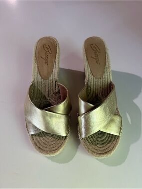 Bettye metallic gold espadrille wedge sandals